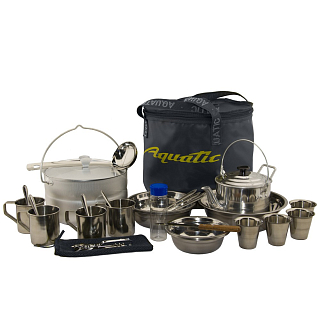 Пикниковый набор Aquatic ПН-11-4С на 4 персоны (цвет ведра: синий)																				