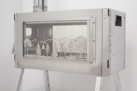 Печь "Камин" Atomstove Берег Средняя стеклянные экраны