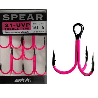 Крючок тройной BKK Spear 21-UVP # 1 (5шт)												