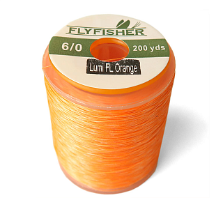 FLYFISHER Монтажная нить 6/0 180м LUMI FL. ORANGE
