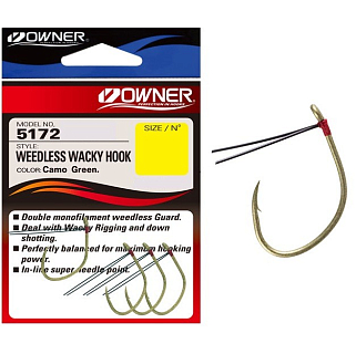 Одинарный крючок Owner 5172-02 Wacky B-79, "незацепляйка", 4шт